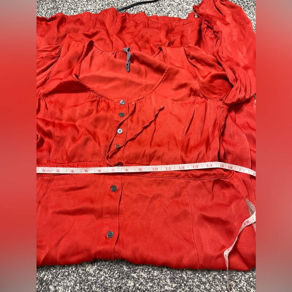 Raquel Allegra Red Silk Midi Dress Sz 2 US 8-10 Quiet Luxury Retail 495 - Picture 11 of 12